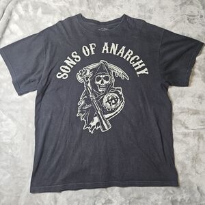 Sons of Anarchy Grim Reaper Graphic T-Shirt Black Biker Tee - Size XL